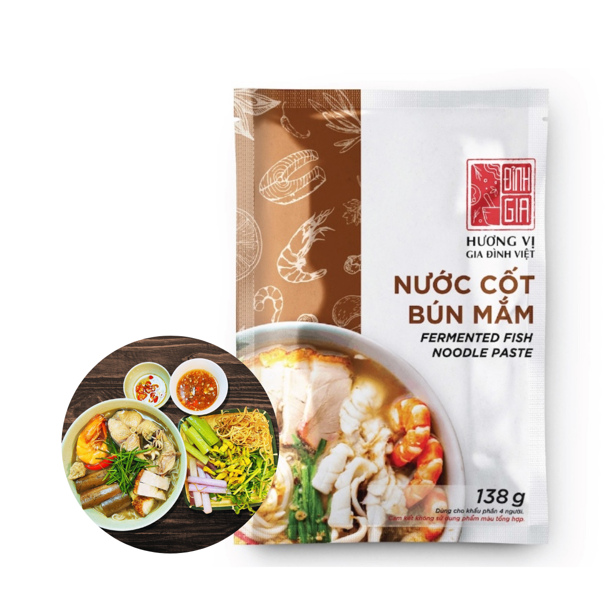 Nước cốt bún mắm Đỉnh Gia gói 138g