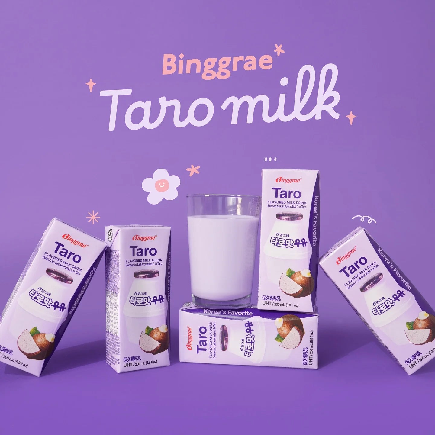 Sữa Tươi Hương Khoai Môn Binggrae Hộp 200ml