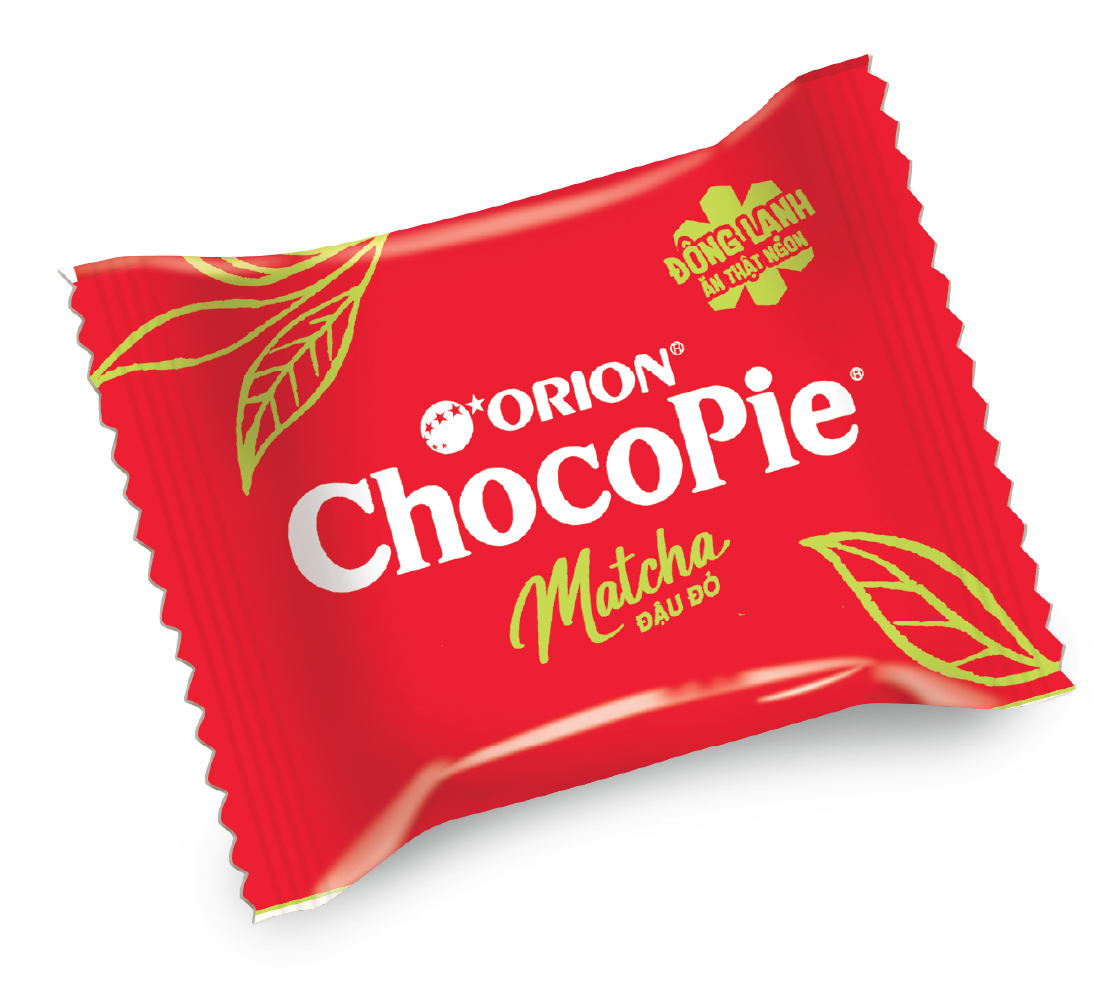 Bánh Orion Chocopie matcha đậu đỏ hộp 398g (12 gói)