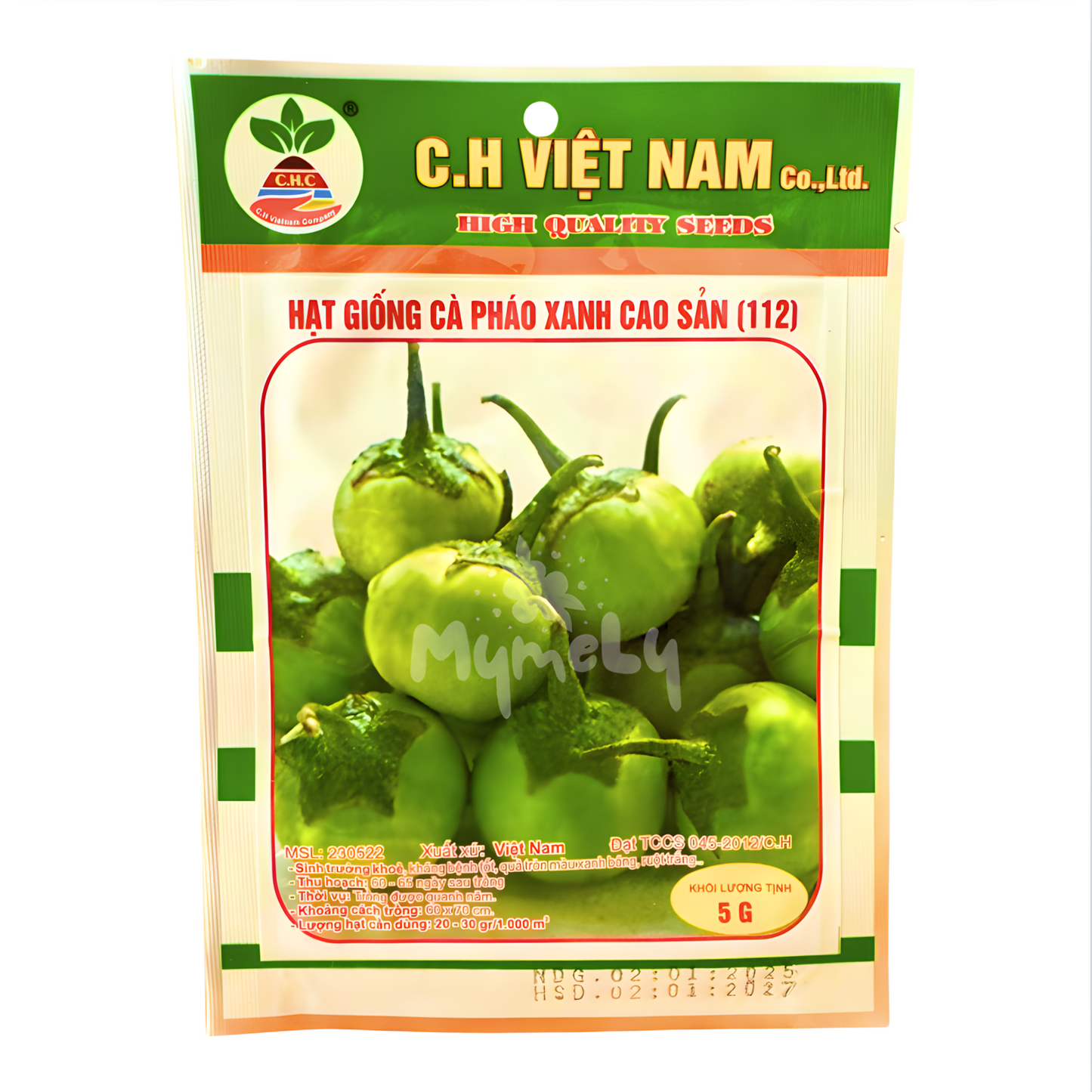 Hạt giống cà pháo xanh 5g