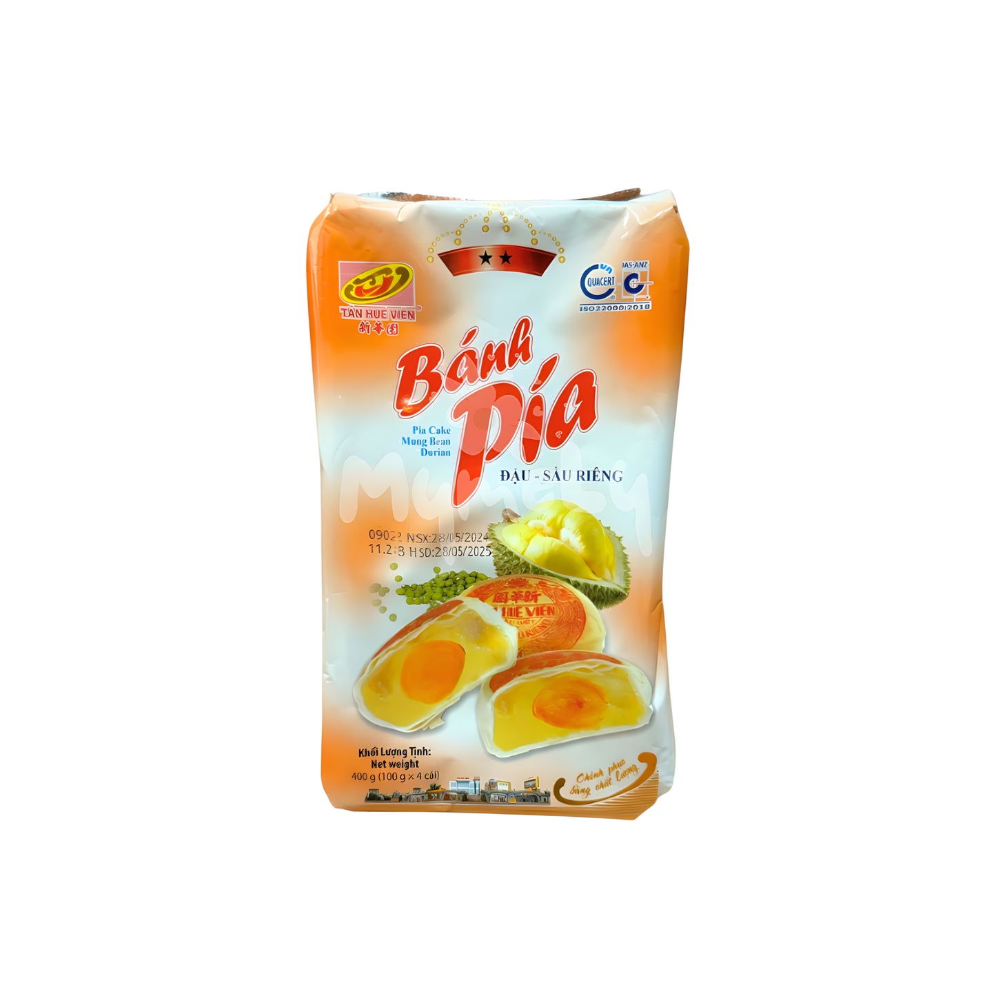 Bánh pía Tân Huê Viên vị Đậu - Sầu riêng 2 sao 400g