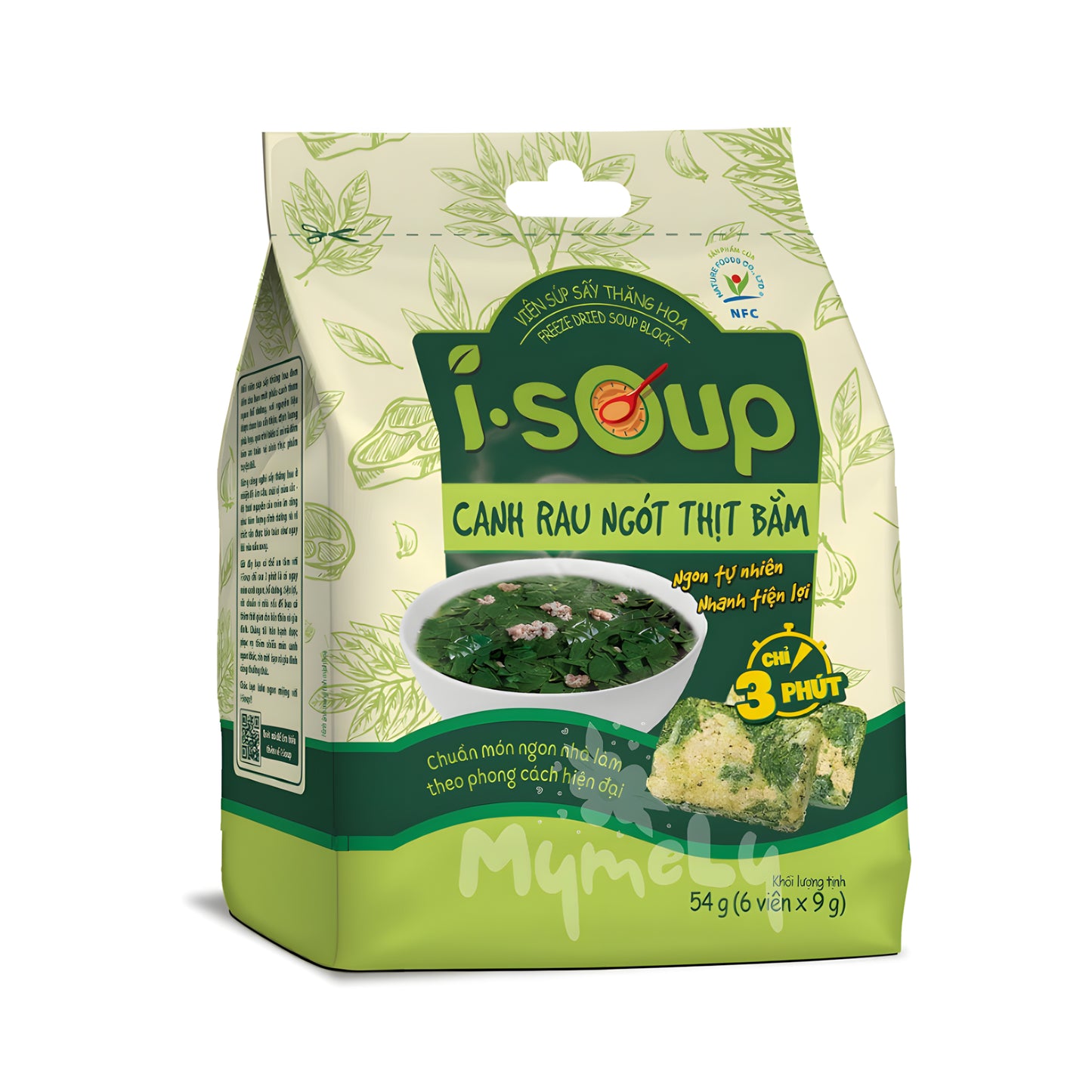 i-soup canh rau ngót thịt bằm 54g