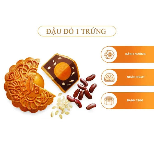 Kinh Đô Bánh nướng đậu đỏ 1 trứng 150g (Bánh Trung Thu)