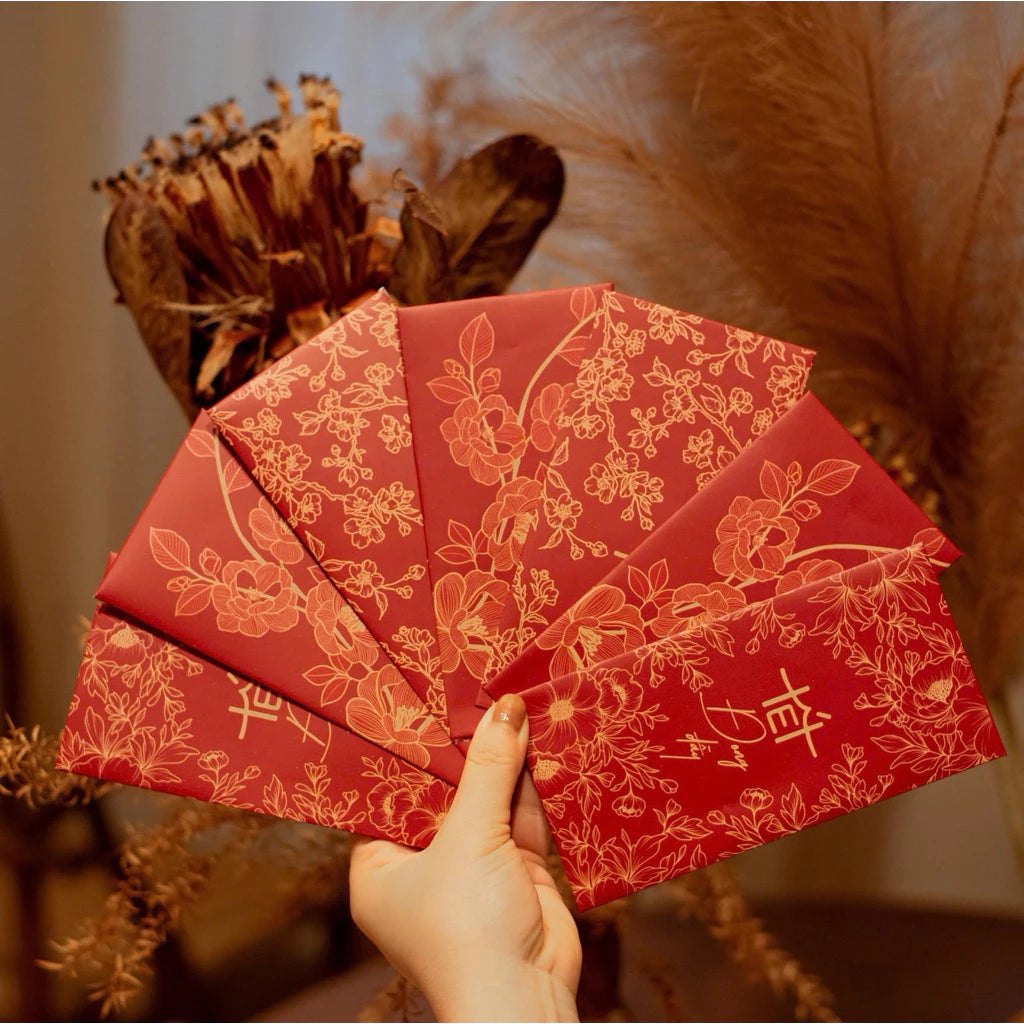 Bao lì xì Tết Gấm Hoa Mix Mẫu (6 cái/xấp)