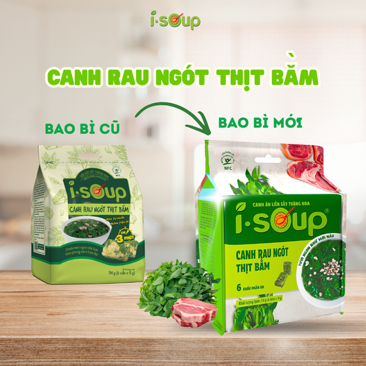 i-soup canh rau ngót thịt bằm 54g