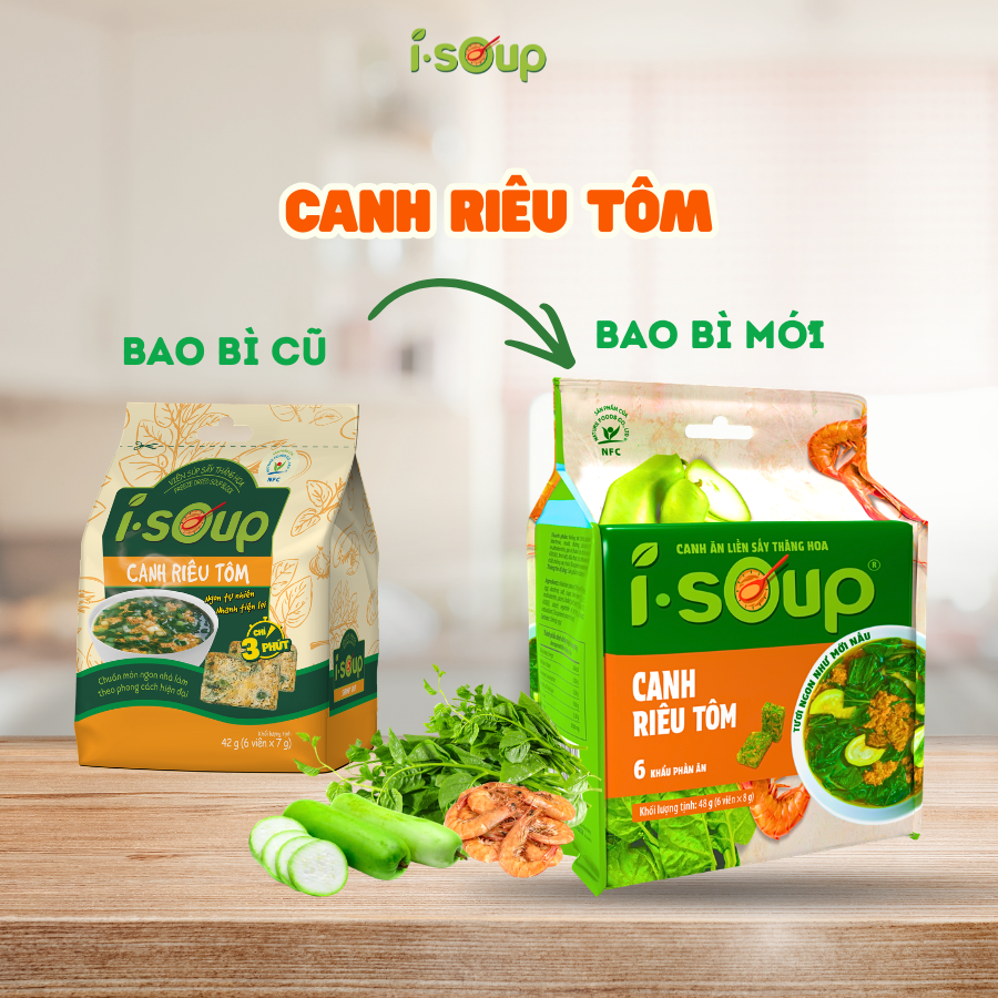 i-soup canh riêu tôm ăn liền