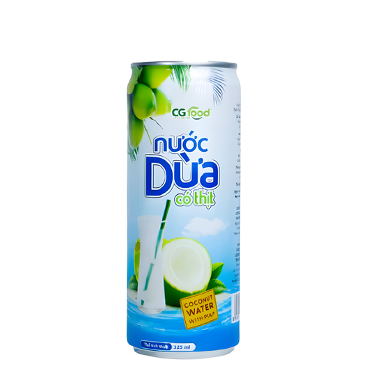 CG Foods Nước dừa có cơm dừa lon 325ml