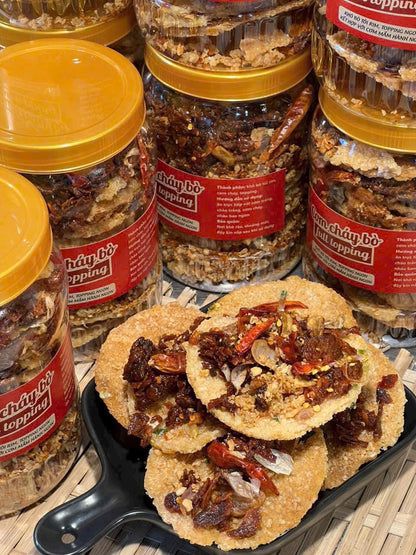 Cơm cháy bò full topping 500g