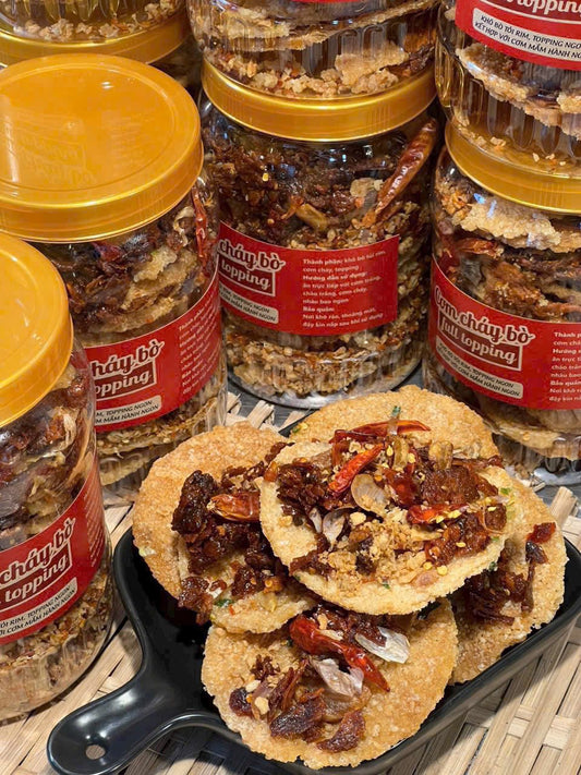 Cơm cháy bò full topping 500g