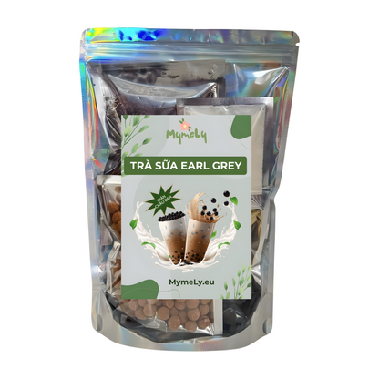 Set Trà sữa Earl Grey - Trân châu đường đen 400g