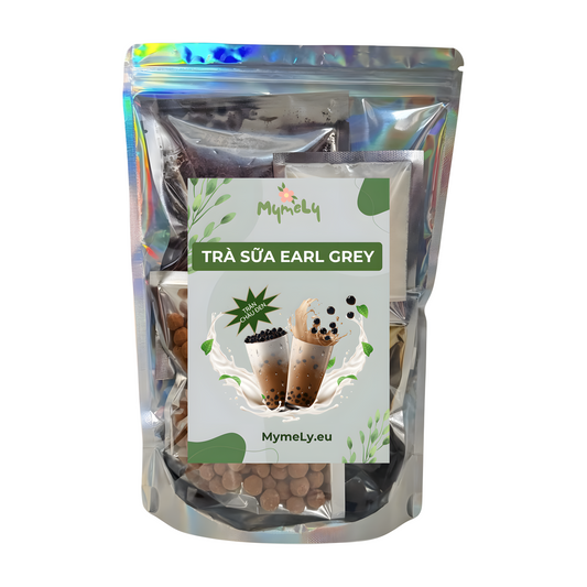 Set Trà sữa Earl Grey - Trân châu đường đen 400g