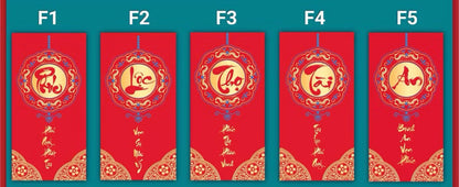 Bao lì xì đỏ Phúc Lộc Thọ Tài An (5 cái/xấp)