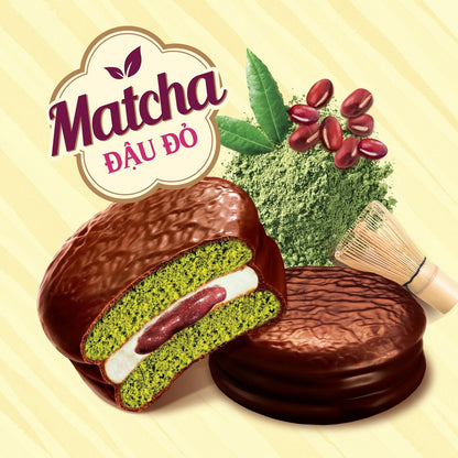 Bánh Orion Chocopie matcha đậu đỏ hộp 398g (12 gói)
