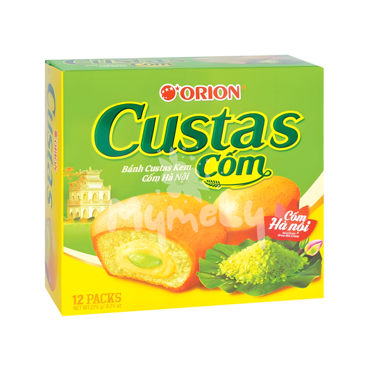 Bánh bông lan Custas Orion Kem Cốm Hà Nội hộp 276g (12cái)