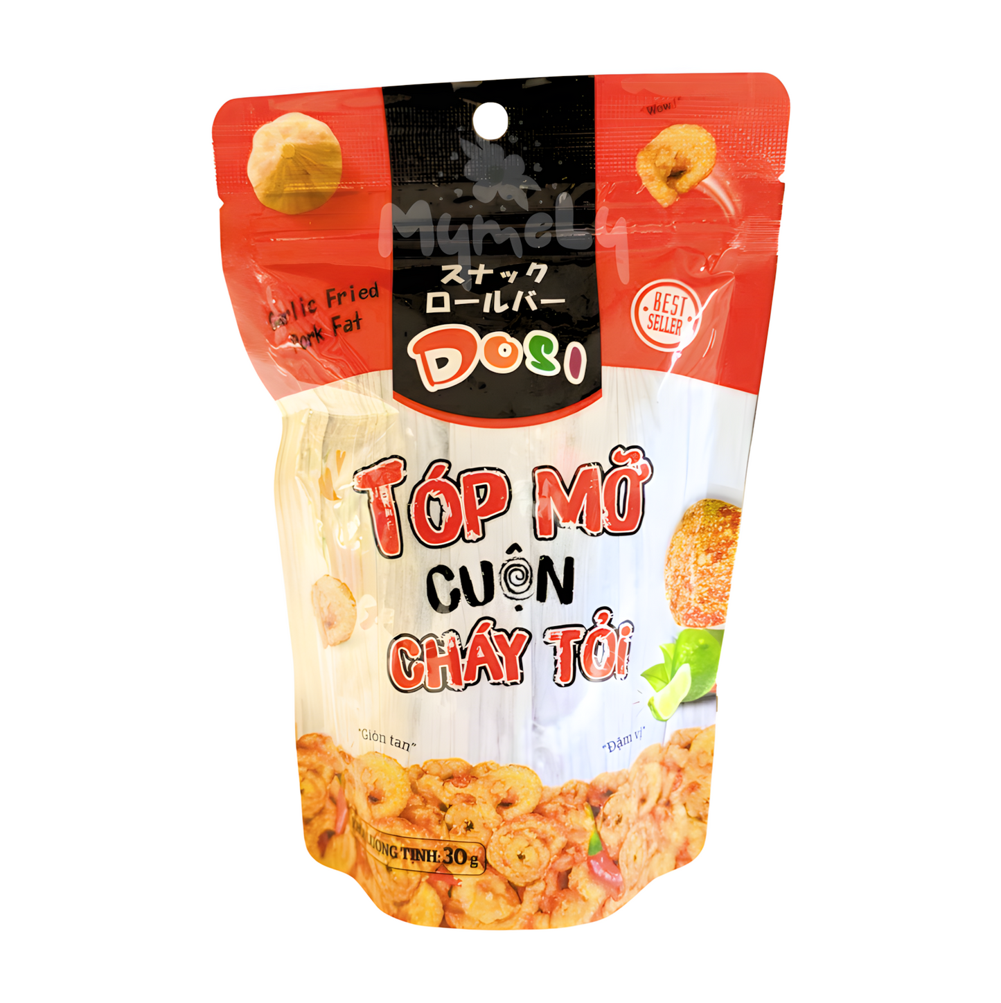 Tóp mỡ cuộn cháy tỏi 30g