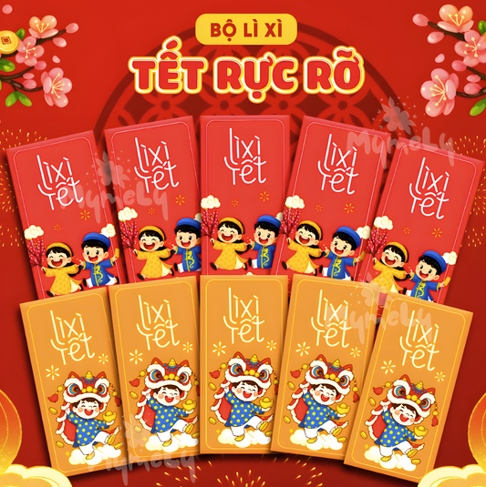 Bao lì xì Tết Rực Rỡ (5cái/xấp)