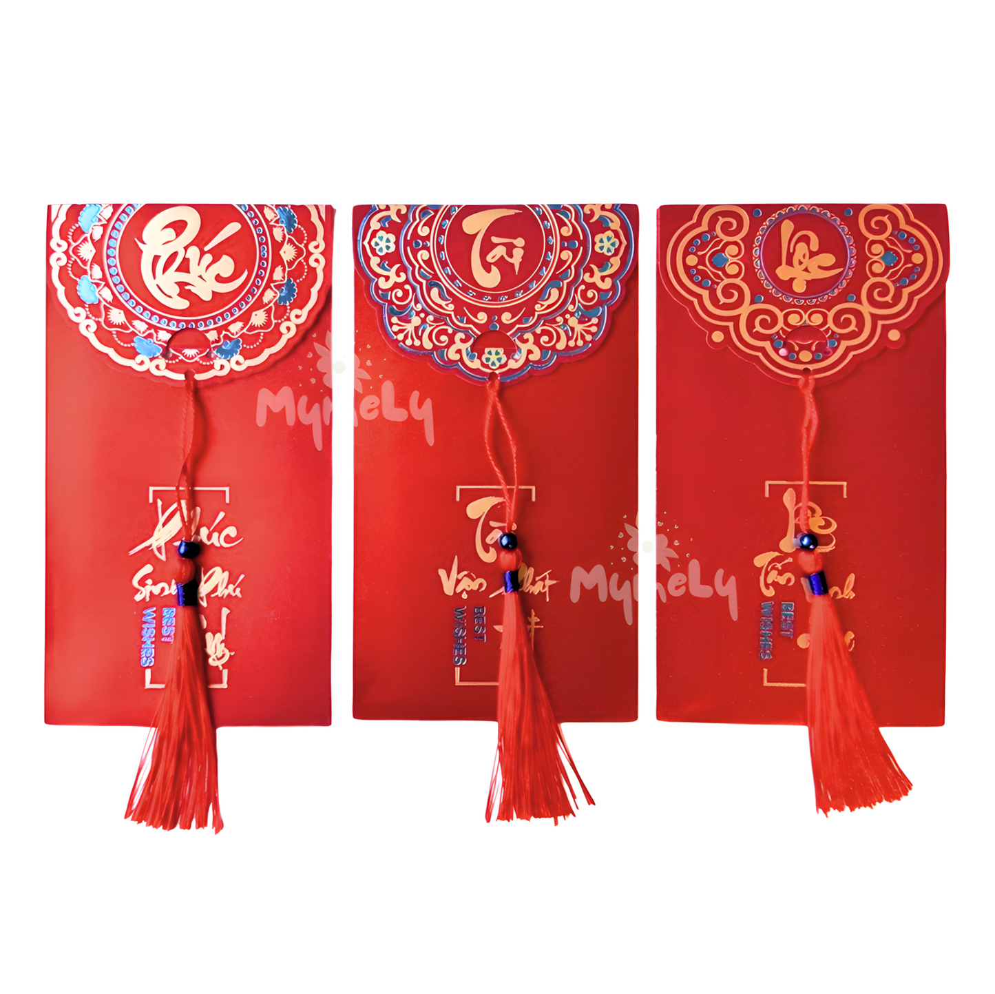 Bao lì xì Phú Lộc Tài có dây đeo (3 cái/xấp)