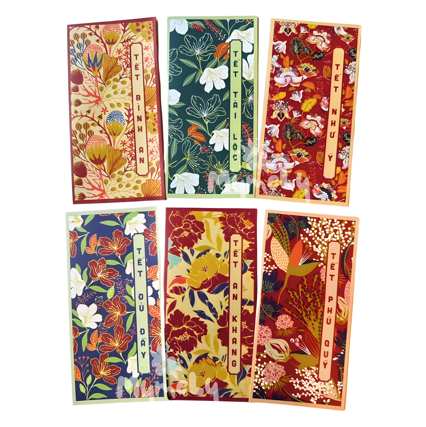 Bao lì xì Tết Hoa Lá Bốn Mùa (6 cái/xấp)