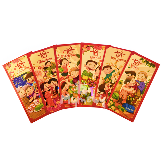 Bao lì xì Tết Tình Thân Mix mẫu (6 cái/xấp)
