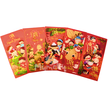 Bao lì xì Tết Tài Lộc Mix mẫu (5 cái/xấp)