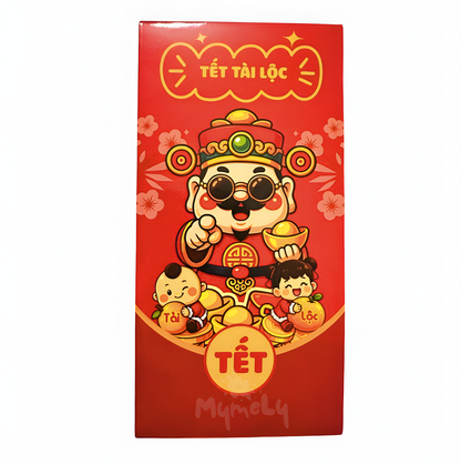 Bao lì xì đỏ 3D Tết Tài Lộc (1 cái/xấp)