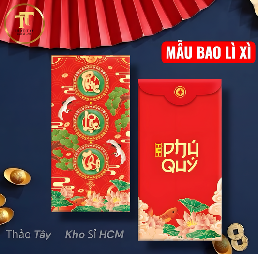 Bao lì xì Phúc Lộc Thọ (6 cái/xấp)
