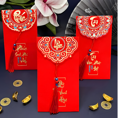 Bao lì xì Phú Lộc Tài có dây đeo (3 cái/xấp)