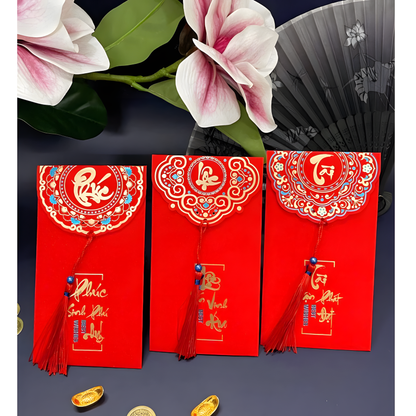 Bao lì xì Phú Lộc Tài có dây đeo (3 cái/xấp)