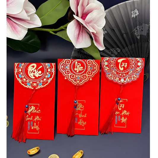 Bao lì xì Phú Lộc Tài có dây đeo (3 cái/xấp)