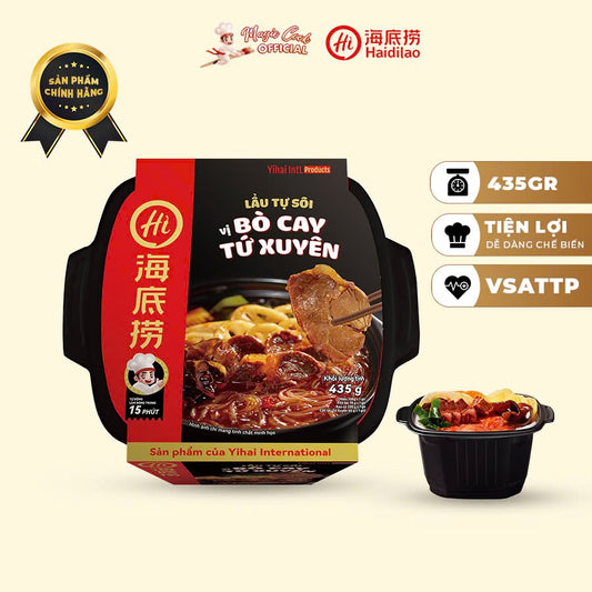 Lẩu Tự Sôi Haidilao Vị Bò Cay Tứ Xuyên Hộp 435G