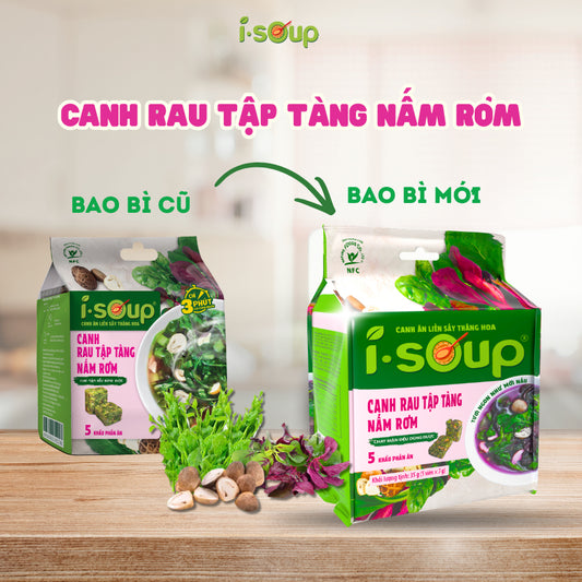 i-soup Canh Rau Tập Tàng Nấm Rơm 35g