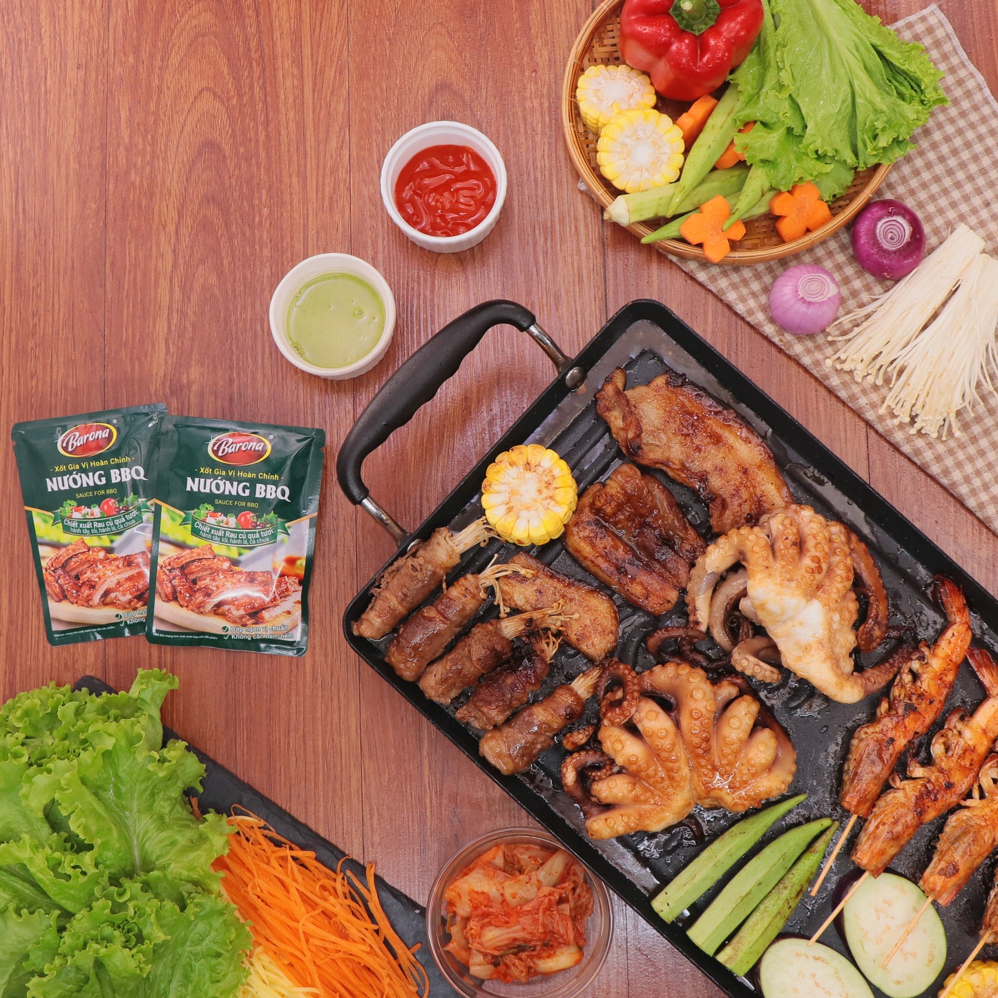 Xốt Gia Vị Hoàn Chỉnh Barona - Nướng BBQ 80g